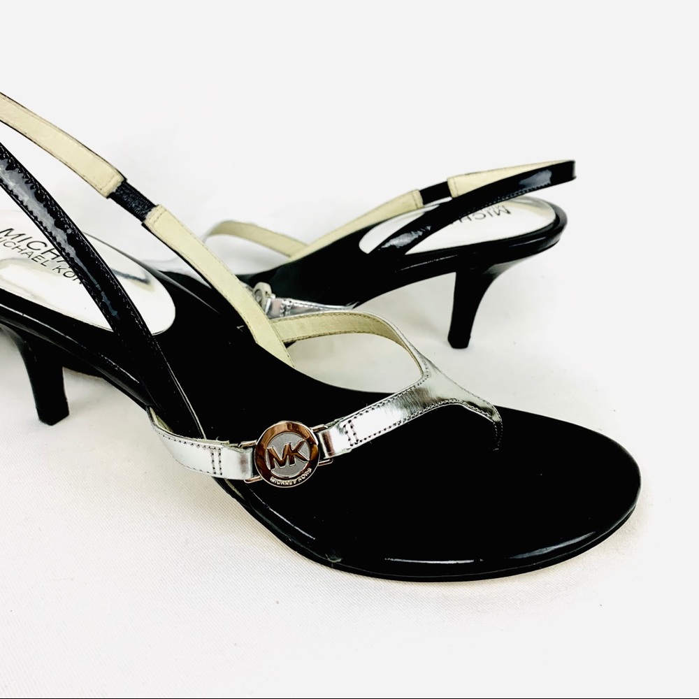 Michael Kors Bridget Black Silver Sandal - Size 9
